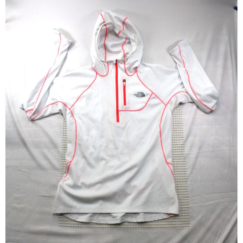 The North Face Womens Medium White & Pink‎ Hooded Pullover Jacket
